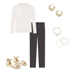 LOFT 2 Gray Stretch Straight Leg Full Length Business Casual Pants